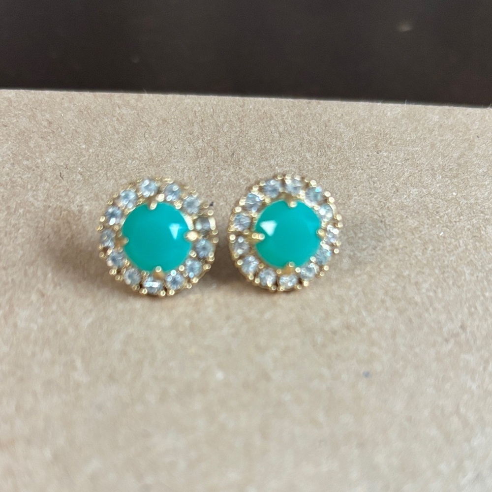 kate spade Gold-Tone Turquoise Halo Stud Earrings